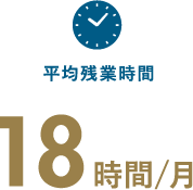 平均残業時間 18時間/月