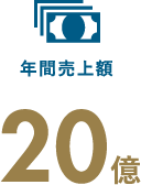 年間売上額 20億